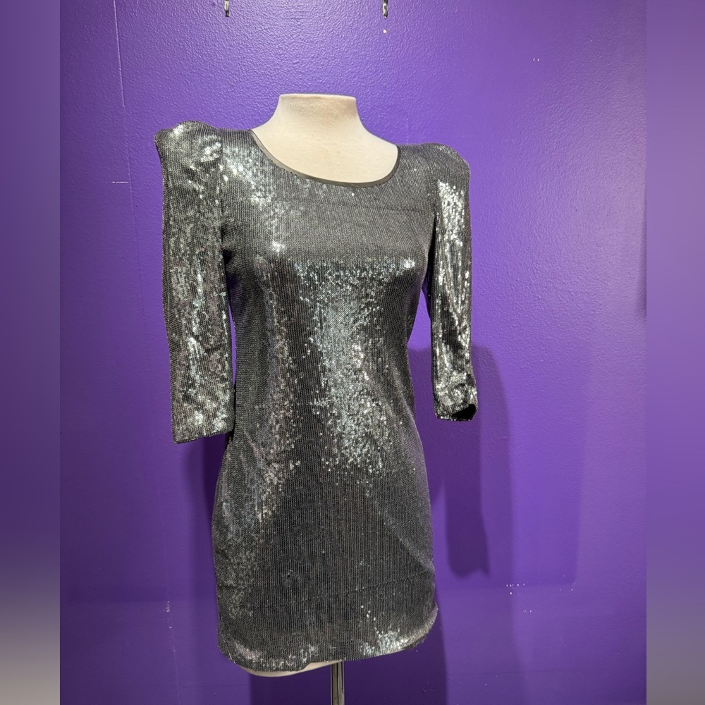 Glamorous Silver Sequin Mini Dress